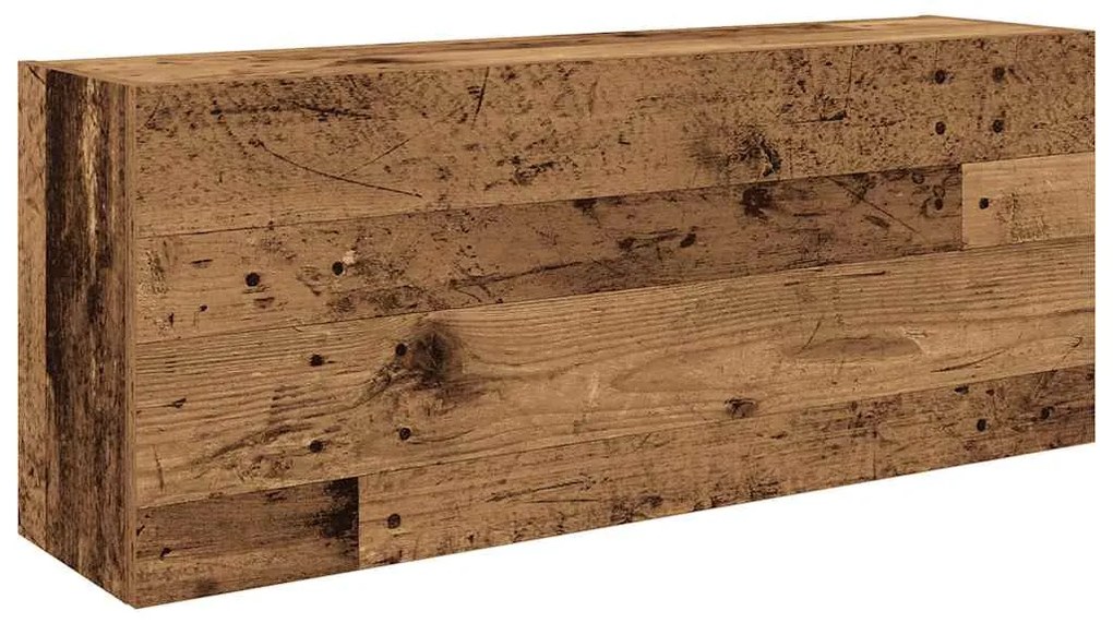 antik fa színű szerelt fa fali fürdőszobaszekrény 100x25x40 cm