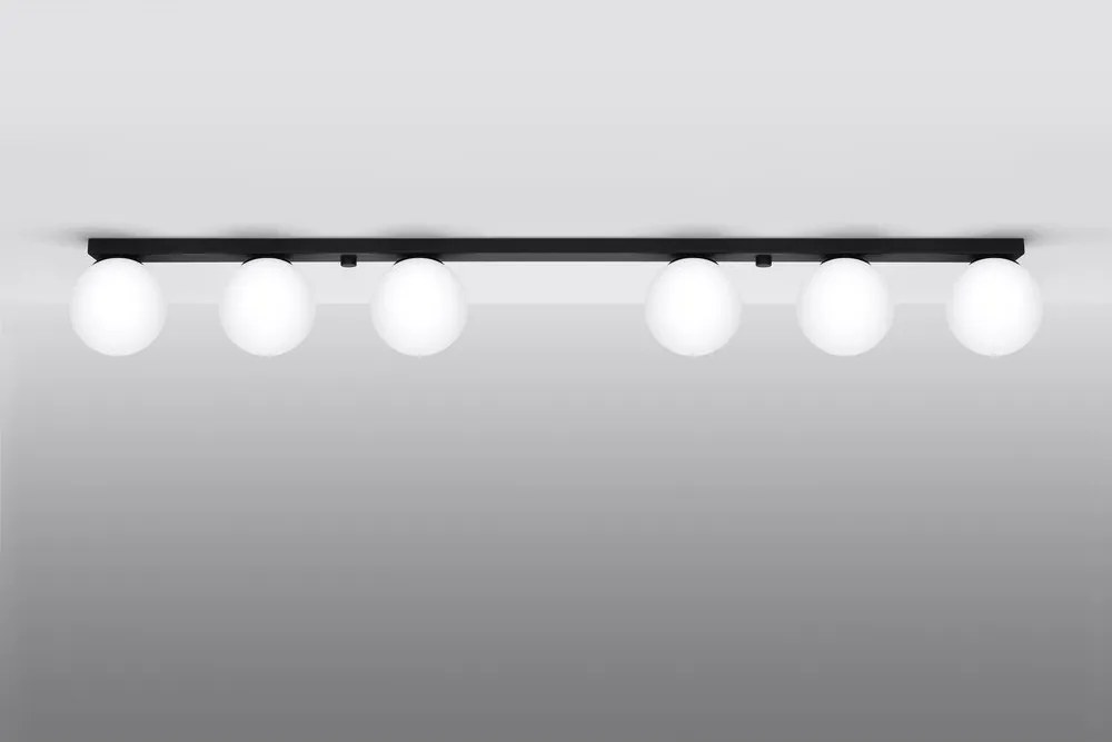 Fekete mennyezeti lámpa üveg búrával ø 12 cm Umerta – Sollux