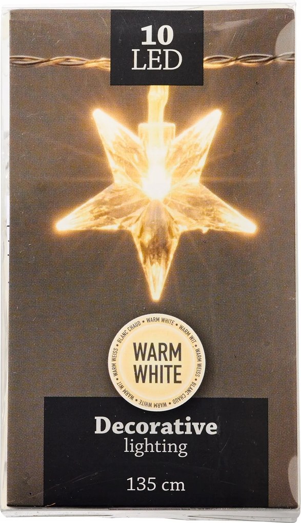 Karácsonyfa Fényfüzér Led 135 CM Csillag Warm White 77