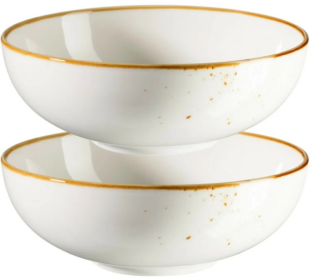 Mäser 2 darabos tálkészlet Pintar Fehér barnapöttyök 22 cm