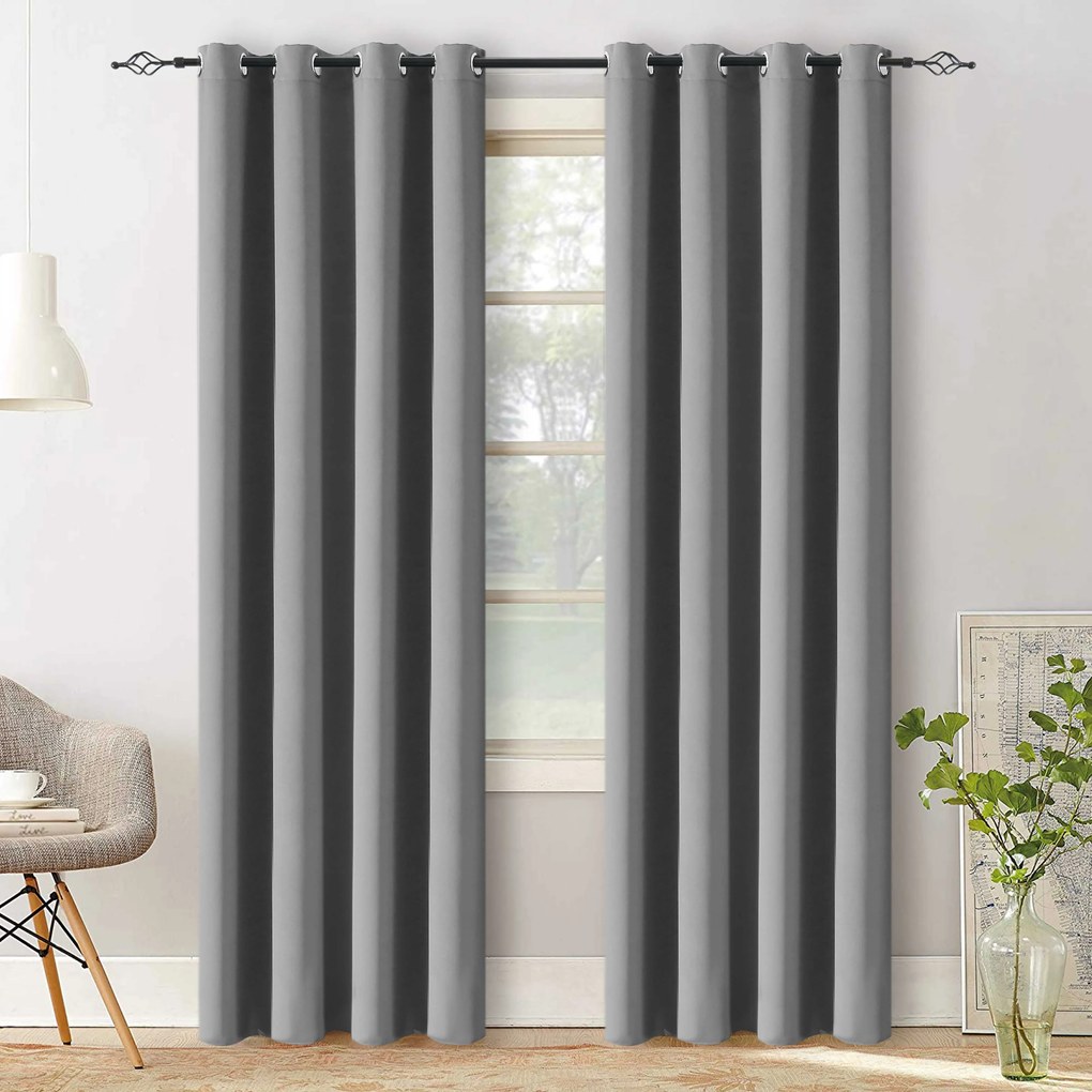 Világosszürke OXFORD függöny 140x270 cm Felfüggesztés: Hullámos sínszalag
