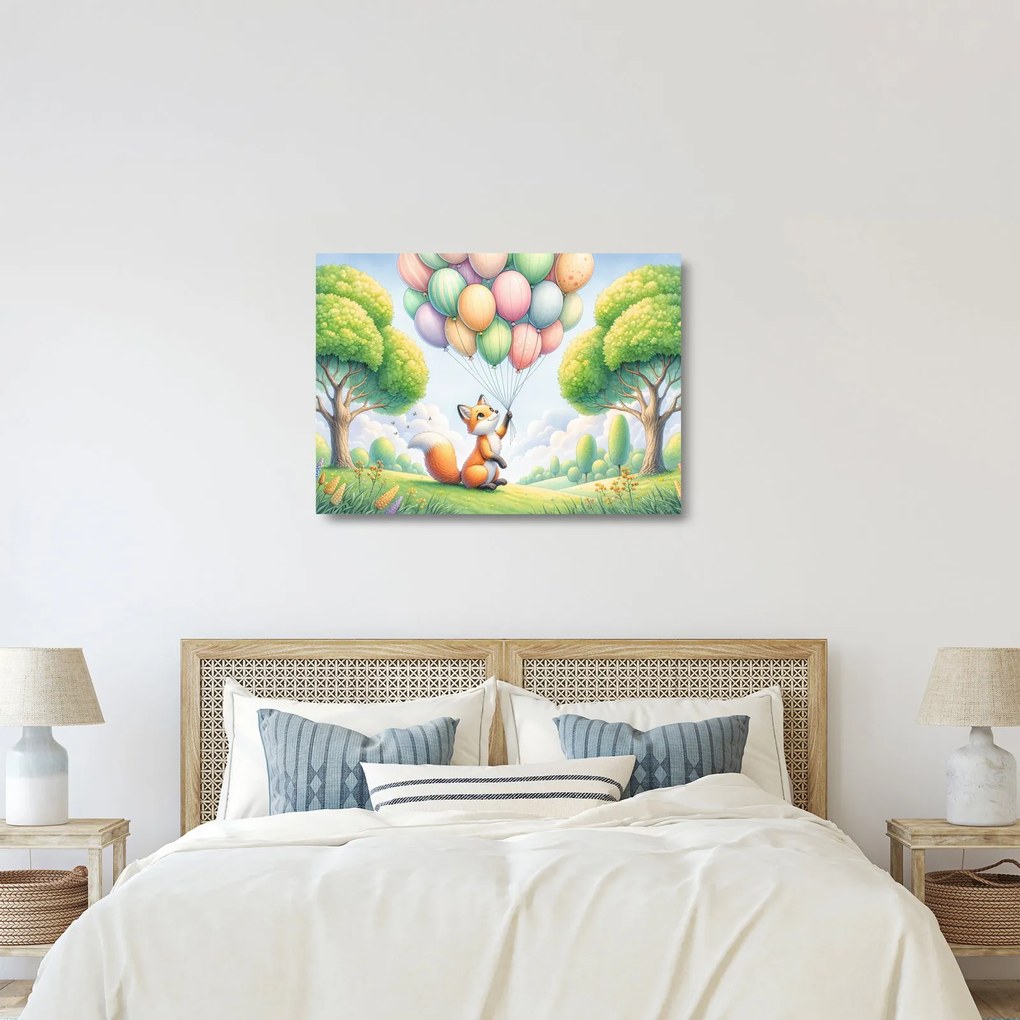Üveg kép – Boldog róka (70x50 cm)