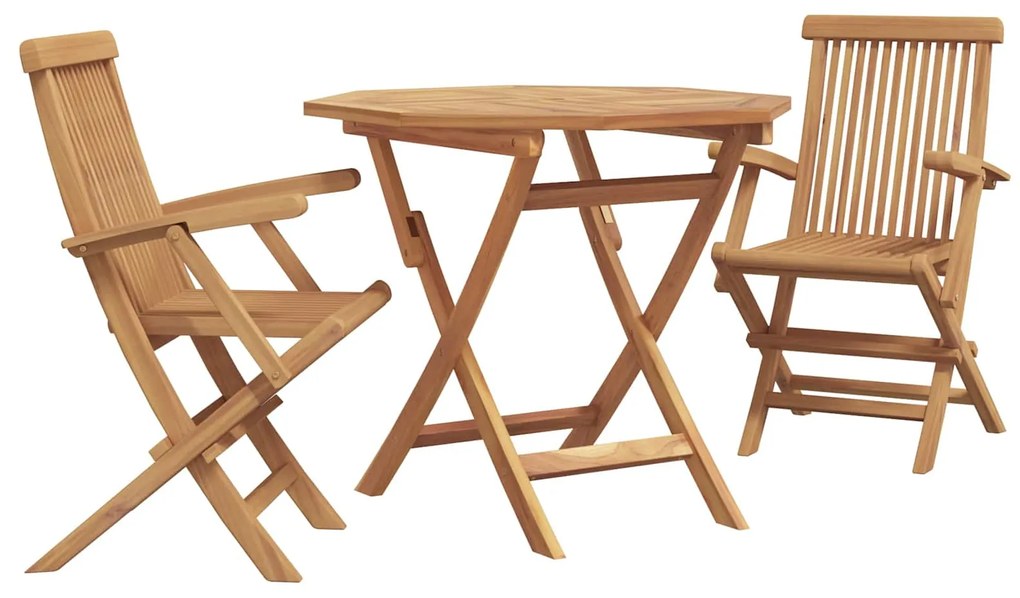 vidaXL Kert étkező szett 3 pcs Barna Tömör Akácfa