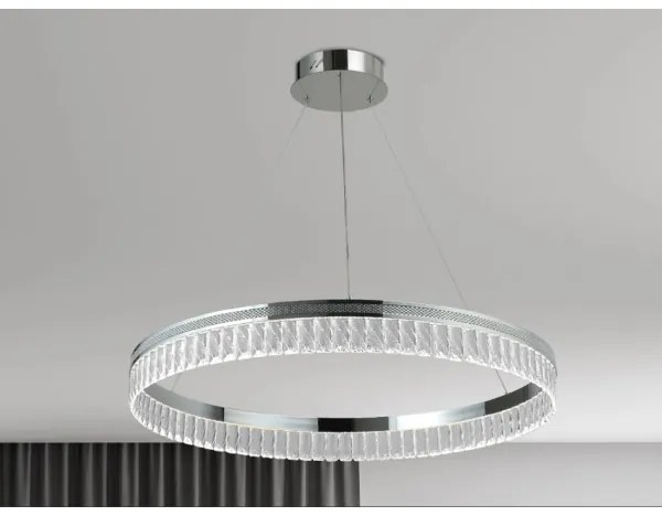 LED dimmelhető kábelre függesztett kristálycsillár THALIA LED/55W/230V 3000-6000K + távirányító