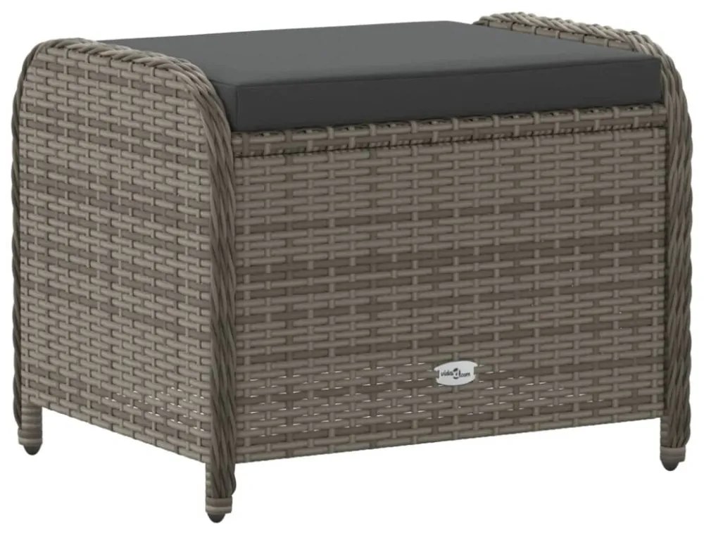 szürke polyrattan kerti szék párnával 58 x 46 x 46 cm