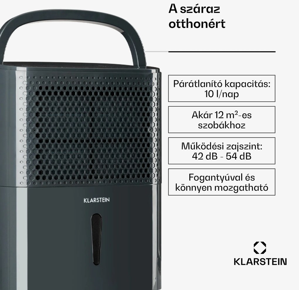 Klarstein DryFy 10 légtisztító párátlanító 200W 10l/nap 80 m³/h 20-30m²