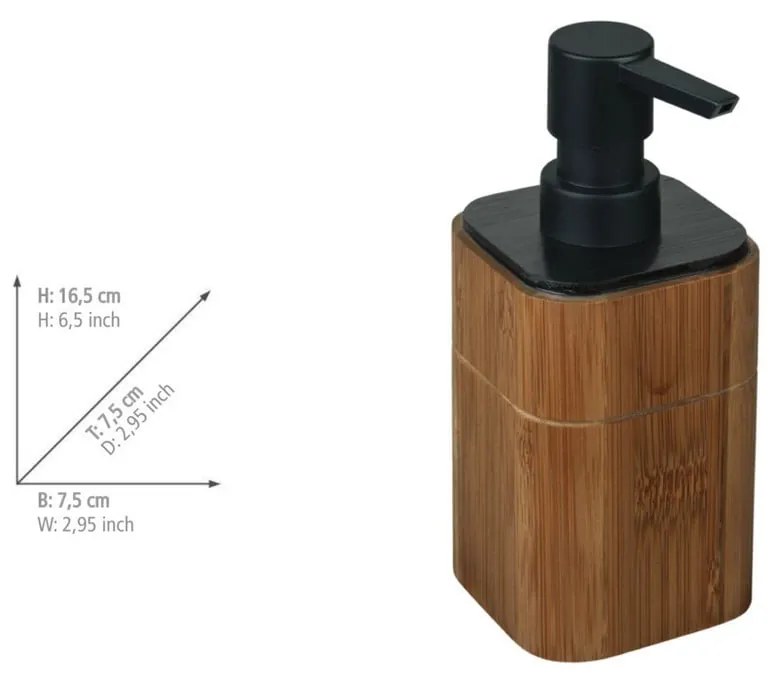 Barna bambusz szappanadagoló 200 ml Serro – Wenko