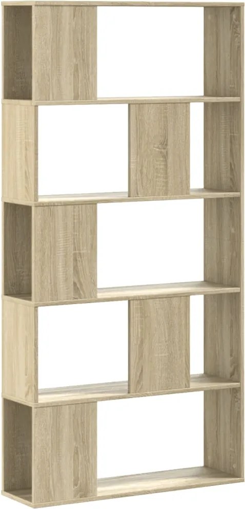 vidaXL 5 szintes sonoma tölgy színű fa könyvespolc 80,5x23,5x162,5 cm