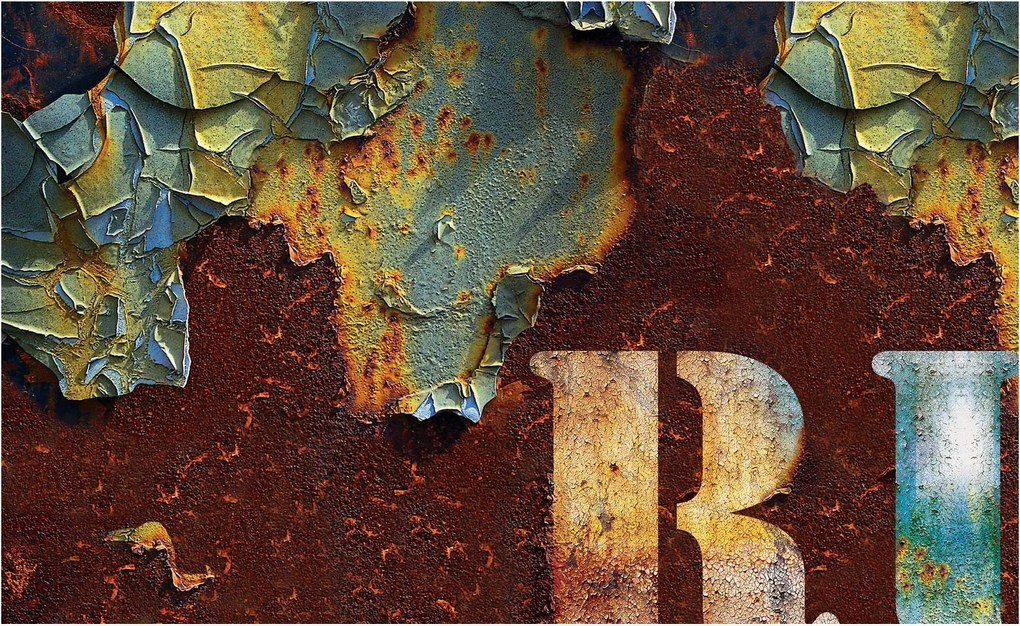 Fotótapéta Rozsda Fém Ipari Loft 416x254 Régi festék hatás +ragasztó