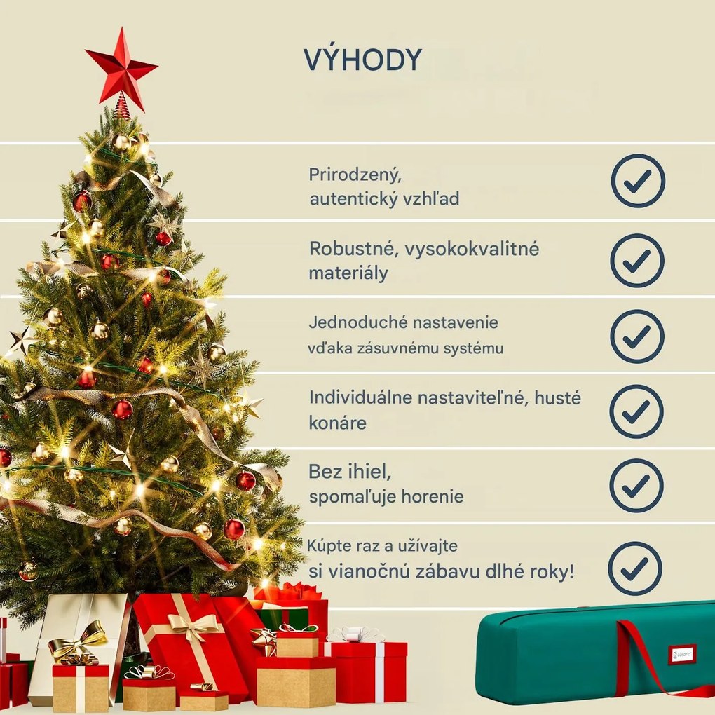 Deuba Mesterséges karácsonyfa 220 cm + fa talp