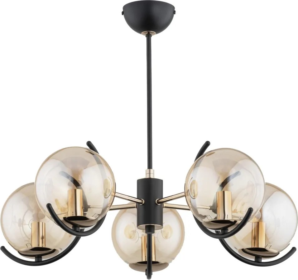 ALFA 28615 AVERS Glamour Csillár Antik arany, Borostyán, Fekete E14 IP20