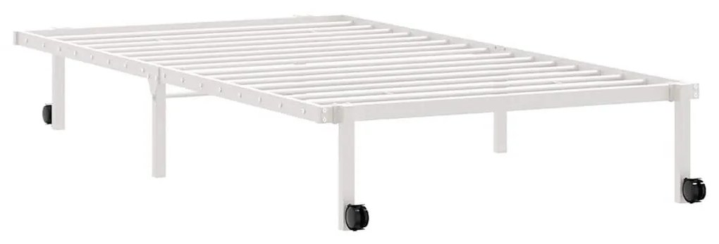 fehér acél ágykeret matrac nélkül összecsukható 100x200 cm