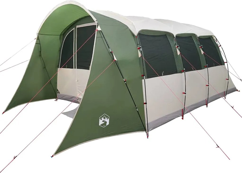vidaXL Családi Sátor tetővel Zöld és Fehér 576 x 325 x 213 cm