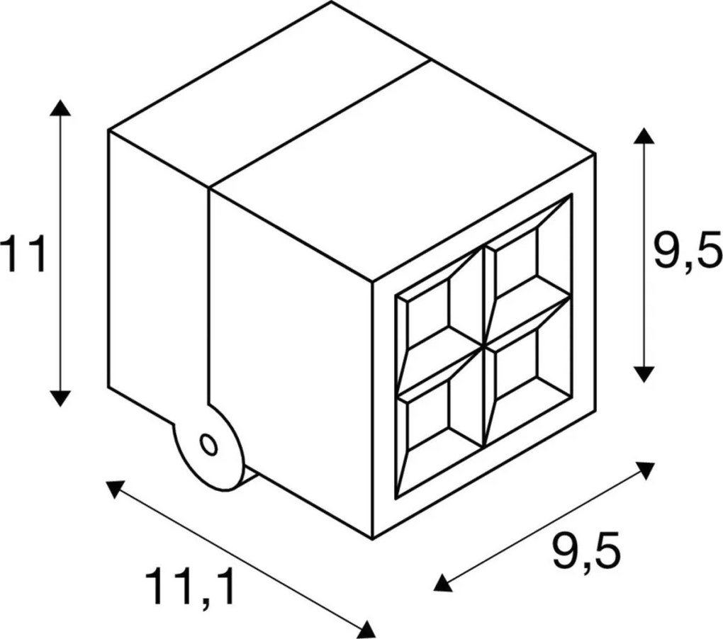SLV 1007458 CUBE Modern Kültéri Fali Lámpa Antracit LED IP65