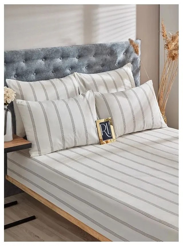 Krémszínű kétszemélyes hosszabbított pamut ágyneműhuzat 200x220 cm – Mila Home