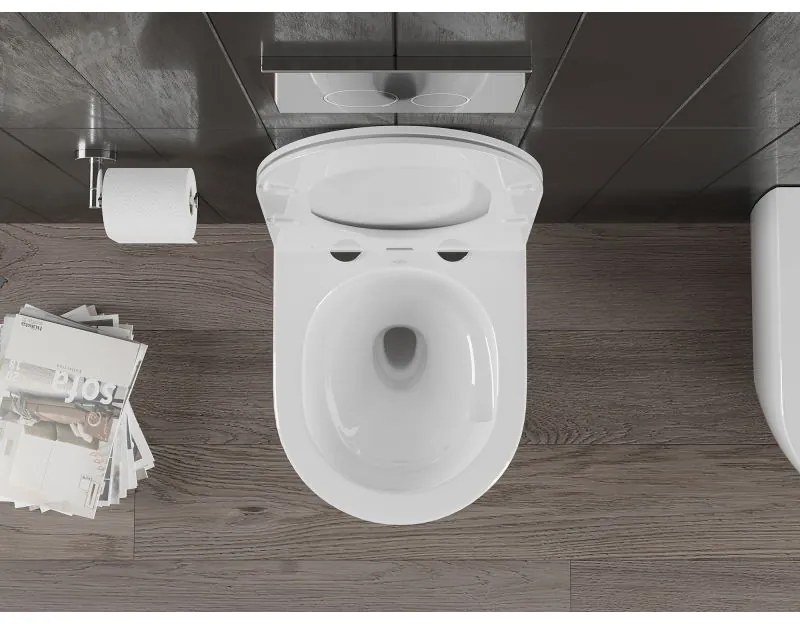 Mexen Carmen, fali WC csésze 490x365x340 mm, Perem nélküli Tornado, fényes fehér, 3388XX00T