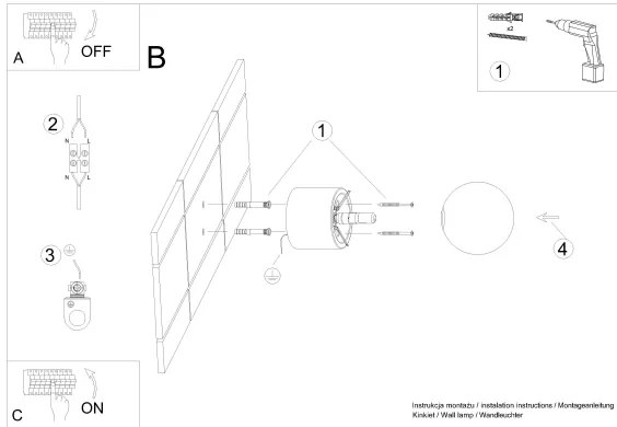 Sollux SL.1192 - Fali spotlámpa BOOMO 1xG9/8W/230V