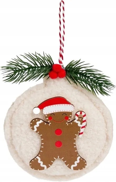 Karácsonyfa Medál Mézeskalács ember plüss lógó dekoráció az ünnepekre