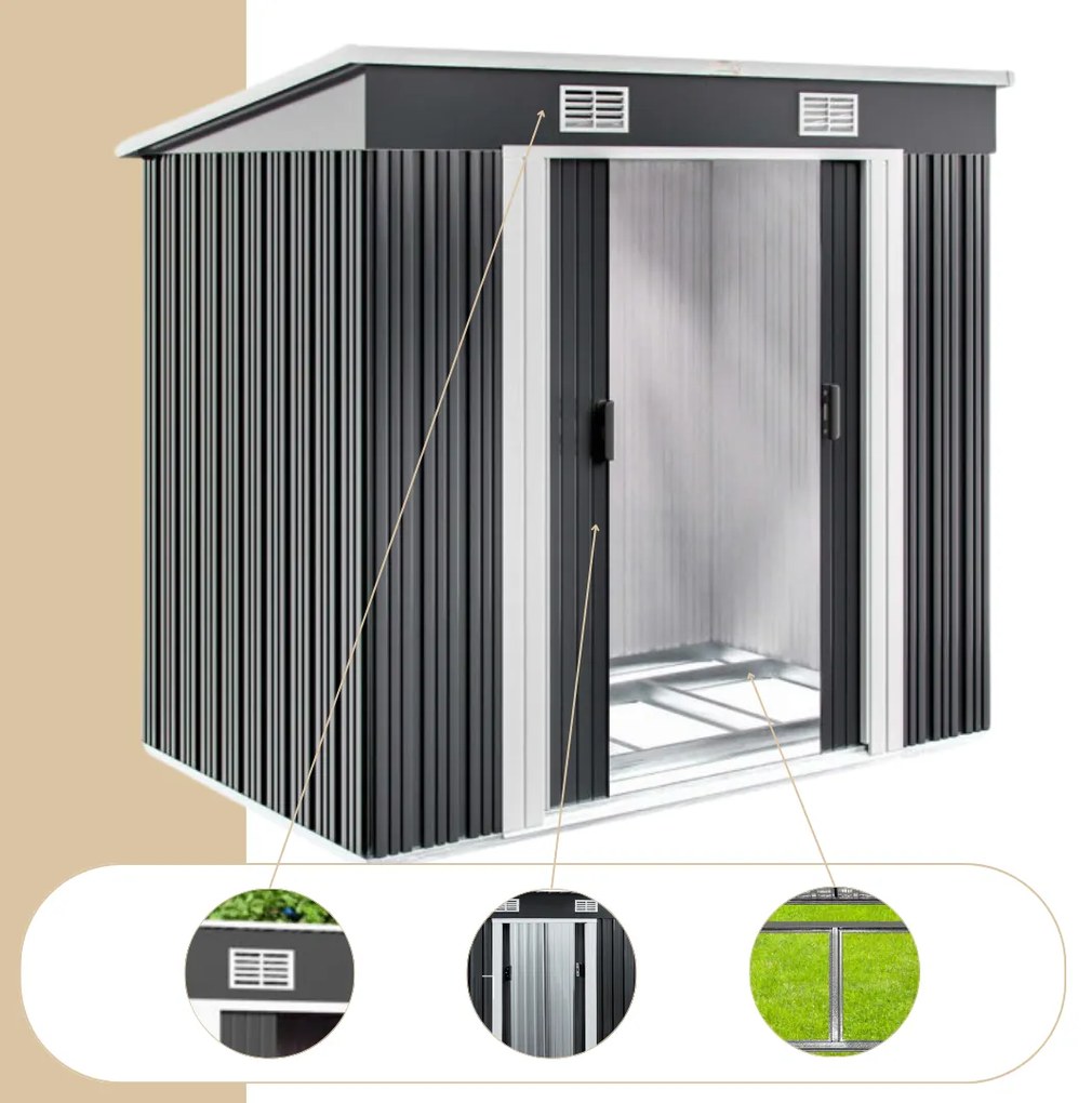 Kerti szerszámosház L, antracit Jurhan