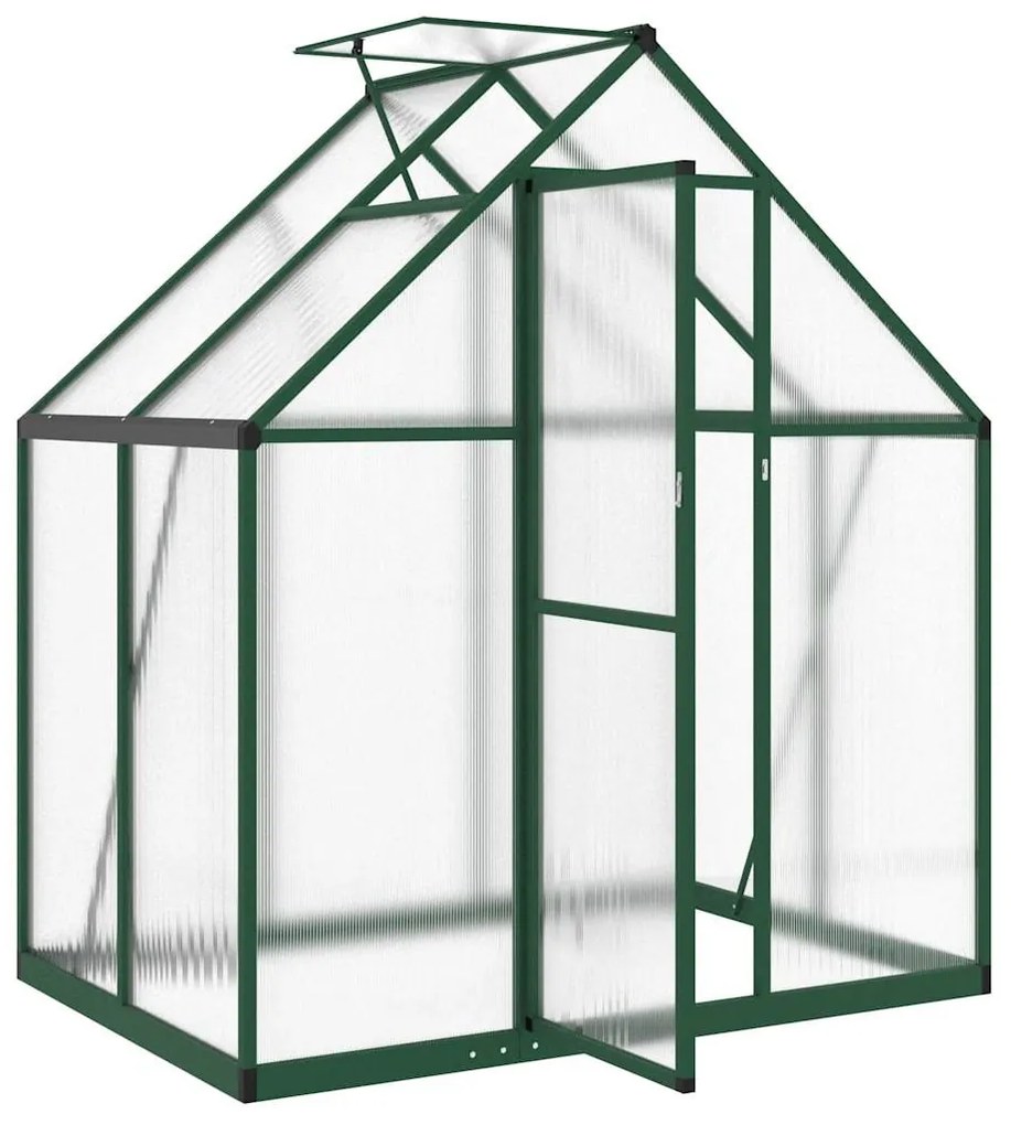zöld alumínium melegház alapvázzal 169 x 114 x 195 cm