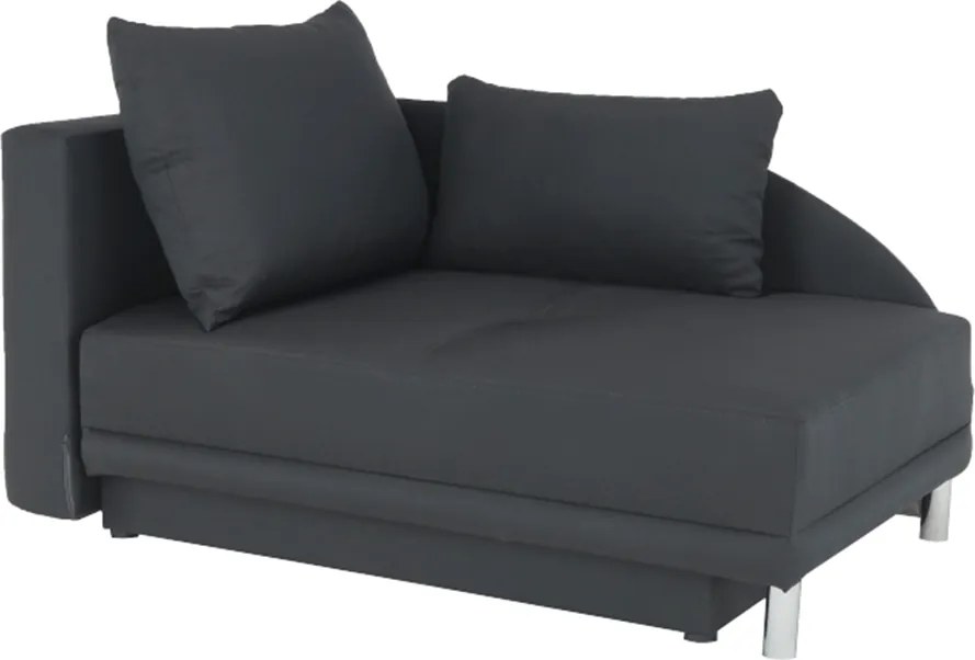 Kinyitható kanapé, szürke-fekete szövet, balos, LAUREL