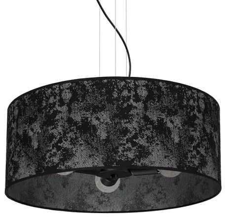 Csillár zsinóron SATINO 3xE27/60W/230V fekete/szürke