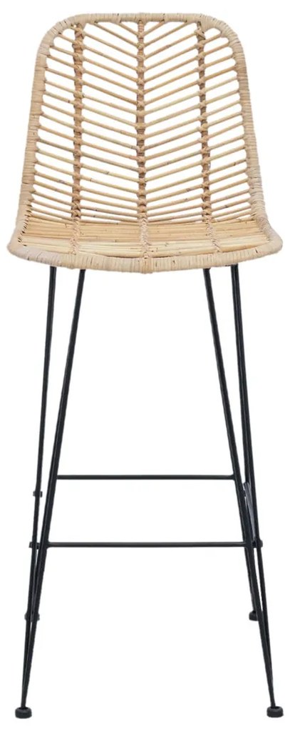 Bárszék 2 pcs Természetes 44,5 x 53 x 111 cm Rattan és Vas