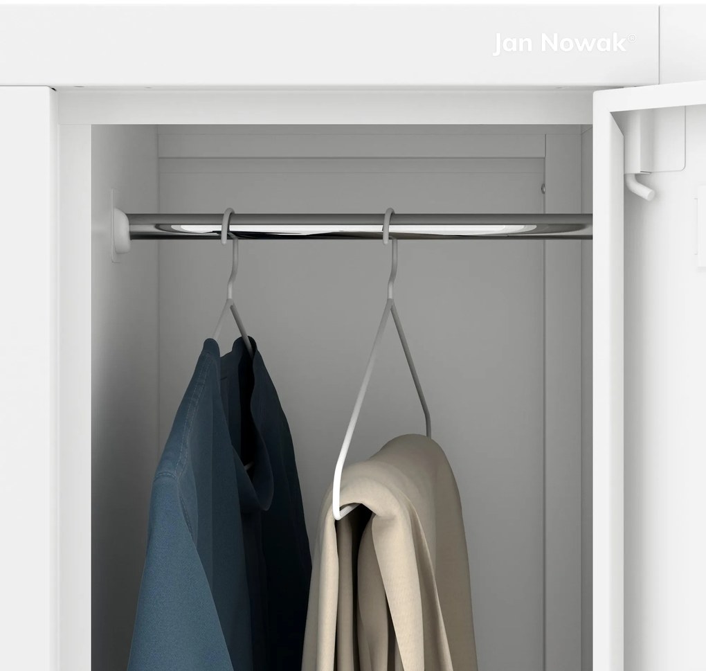 Szociális fém öltözőszekrény 6 ajtóval IGOR 900 x 1850 x 450 mm, fehér