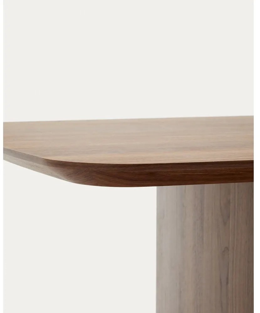 Barna étkezőasztal diófa dekorral 100x200 cm Litto – Kave Home