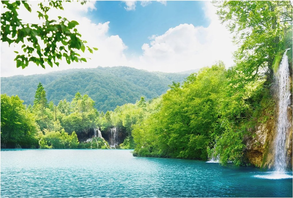 Fali fotótapéta előszoba konyhába Természetes vízesés 104x70 Ragasztó