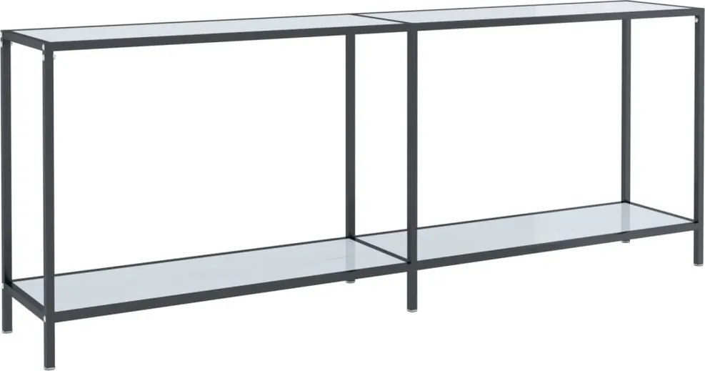 vidaXL fehér edzett üveg tálalóasztal 200 x 35 x 75,5 cm