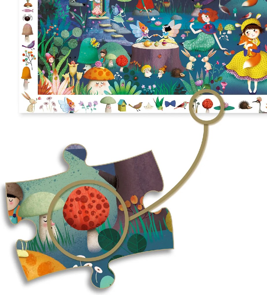 Megfigyeltető puzzle - Elvarázsolt erdő, 100 db-os - Enchanted Forest