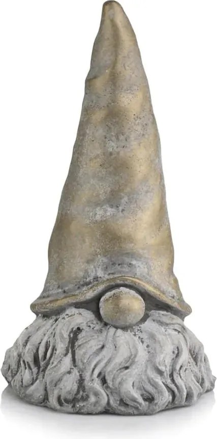 Karácsonyi manó kerámia antik arany 19 cm