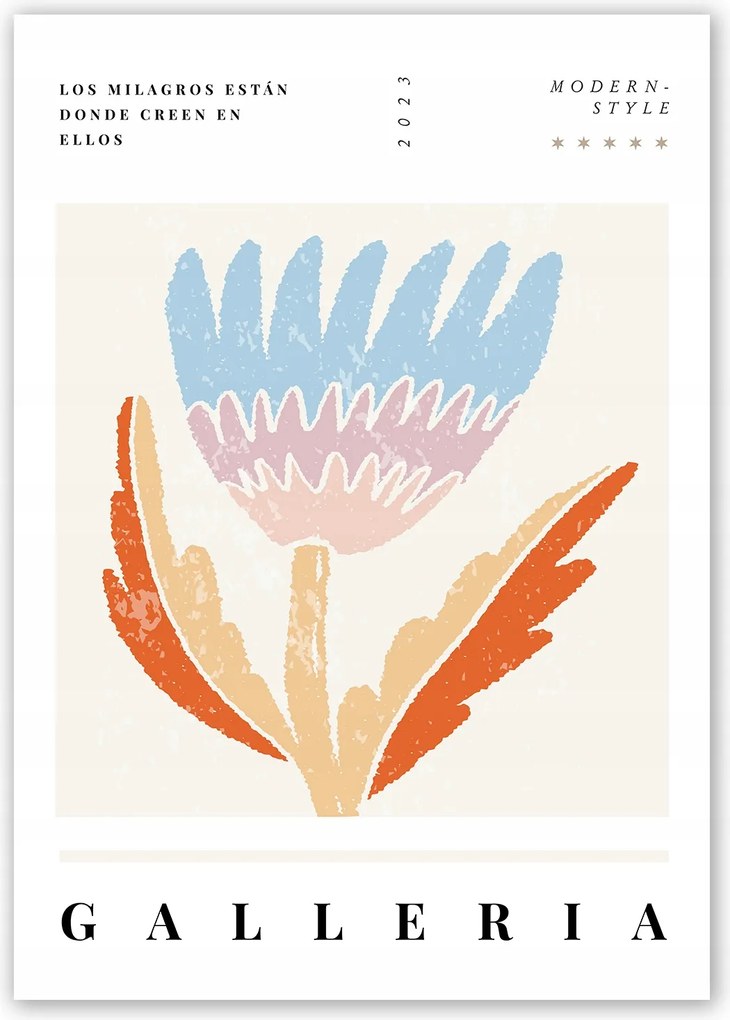 Boho Virág Modern Poszter A1 59,4x84cm #W67