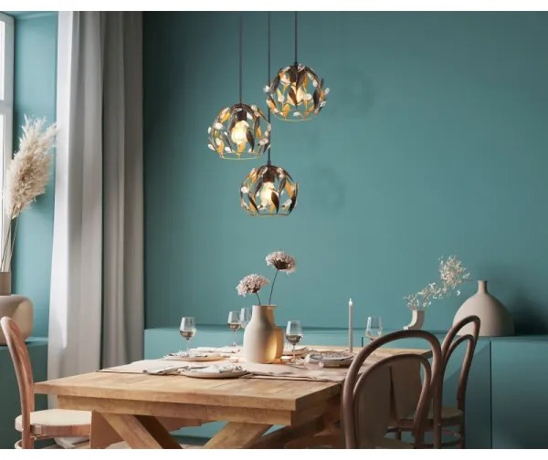 Globo 15759-3HR - Csillár zsinóron MIKA 3xE27/40W/230V átm. 41 cm