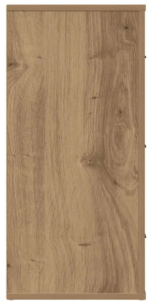 kézműves tölgy színű szerelt fa tálalószekrény 80 x 33 x 70 cm