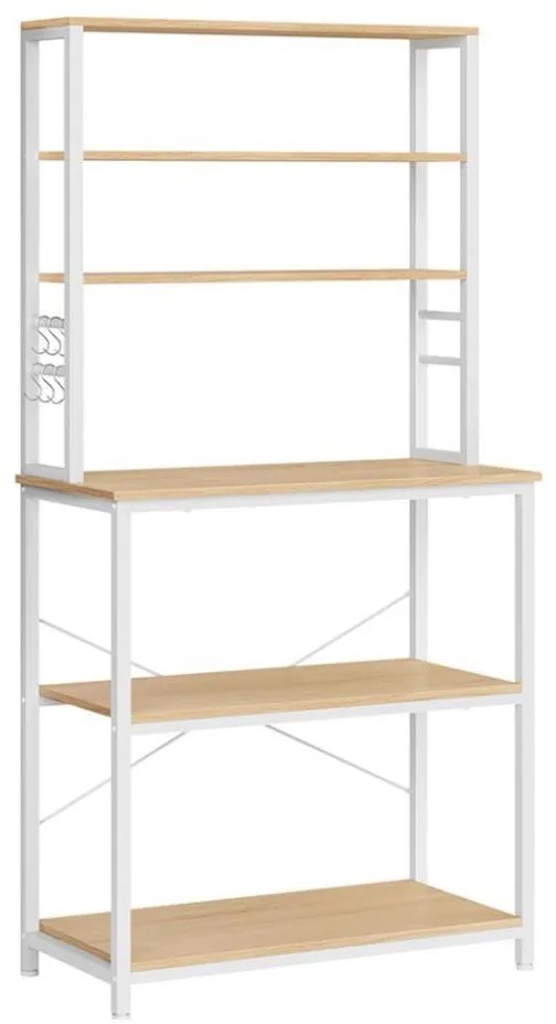 MARGE konyhai polcos állvány, barna/fehér