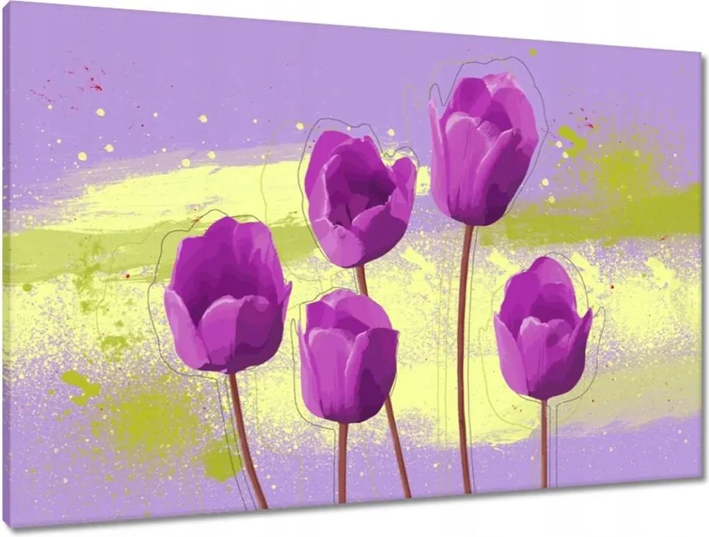 Vászonkép 90x60 Virágos lila Virágok