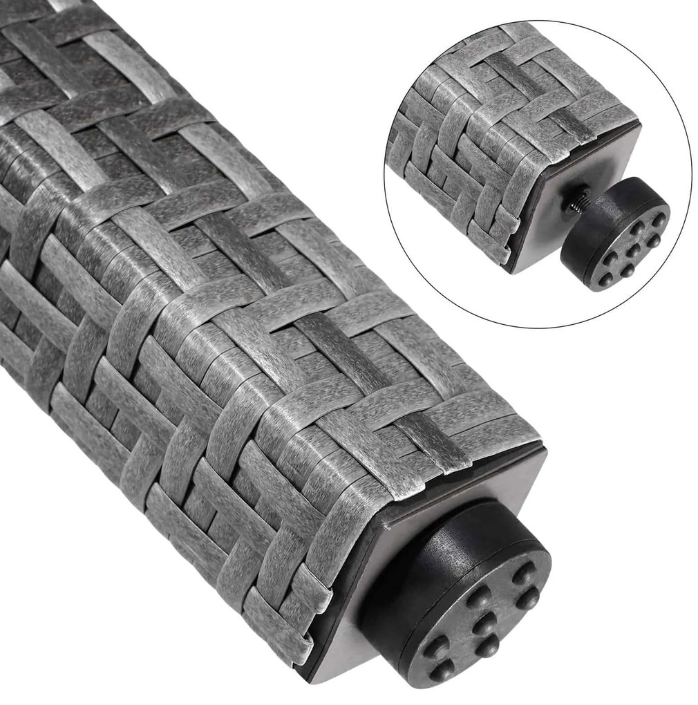 Casaria® Bali 1+8 kerti rattan bútor szett - szürke/antracit