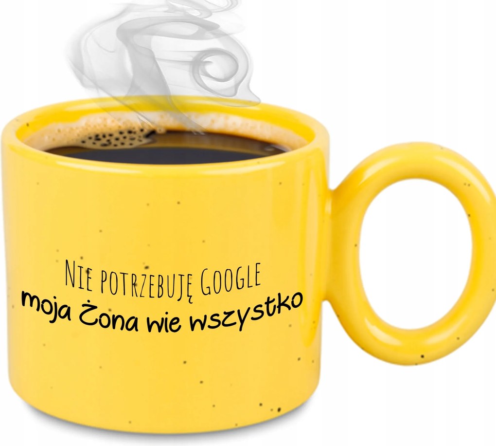 Bögre XXL Sárga Feleségnek Nem Kell Google A Feleségem Mindent Tud Wz