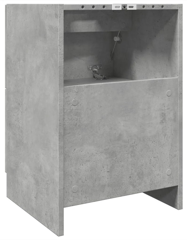 betonszürke szerelt fa mosdószekrény 40 x 37 x 59 cm