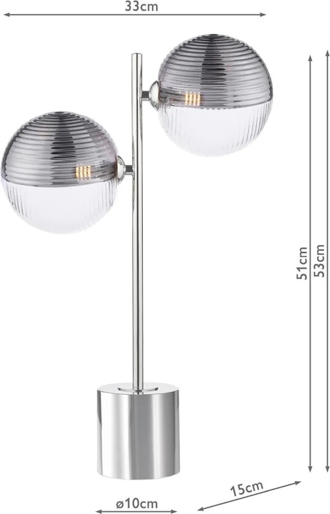 Dar Lighting modern asztali lámpa spiral csiszolt króm darspi4250-19