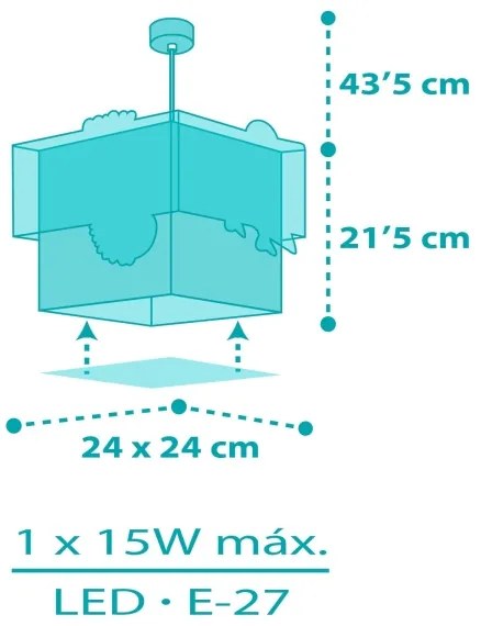 Dalber 63312 - Gyerek csillár HAPPY JUNGLE 1xE27/15W/230V