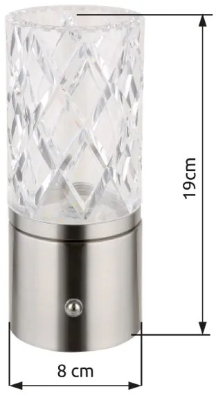 Globo 21010N - LUNKI LED asztali lámpa, 2,5W, 3,7V, dimmelhető