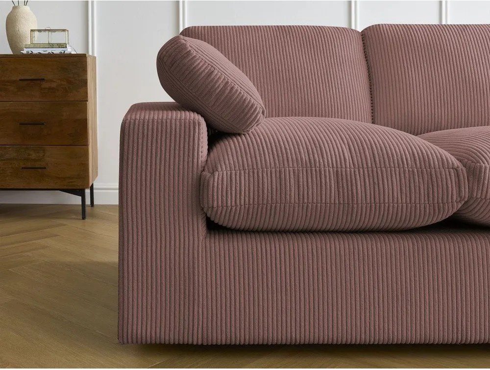 Rózsaszín kordbársony sarokkanapé Belair – Bobochic Paris