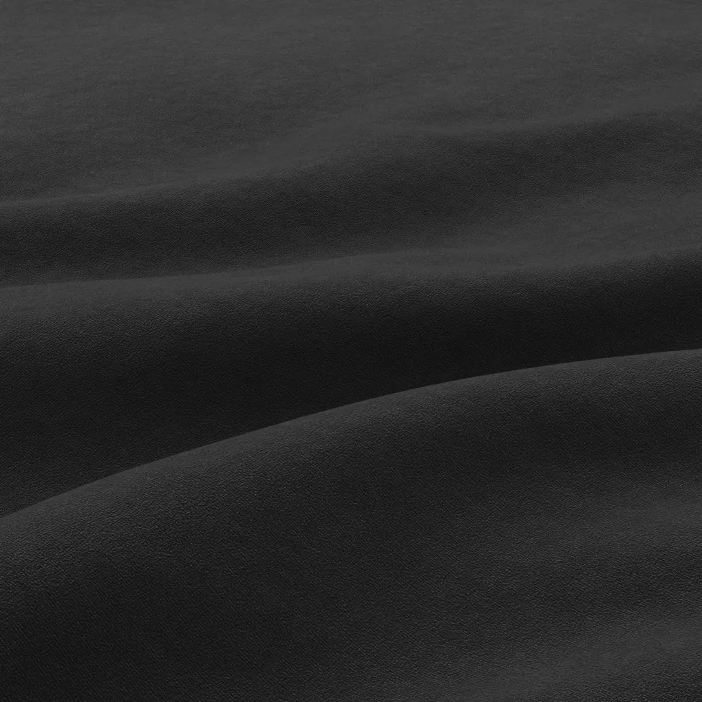 Zeus sarokkanapé, 1 ágyneműtartóval, döntött kartámasz, szövet anyag, univerzális oldal, bonell töltet, fekete