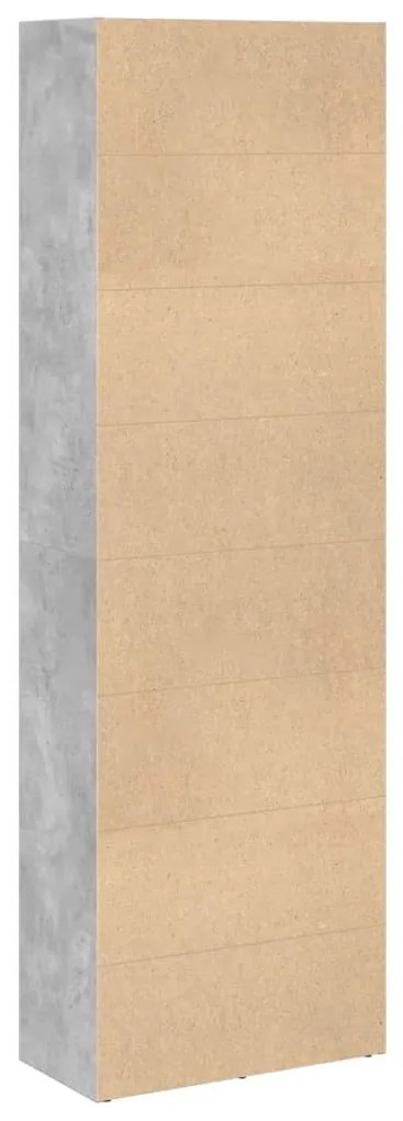 betonszürke szerelt fa könyvespolc 60 x 30 x 189 cm