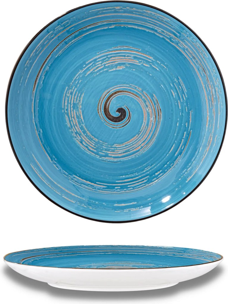 Saláta tányér porcelán kék kerek Wilmax 20,5 cm