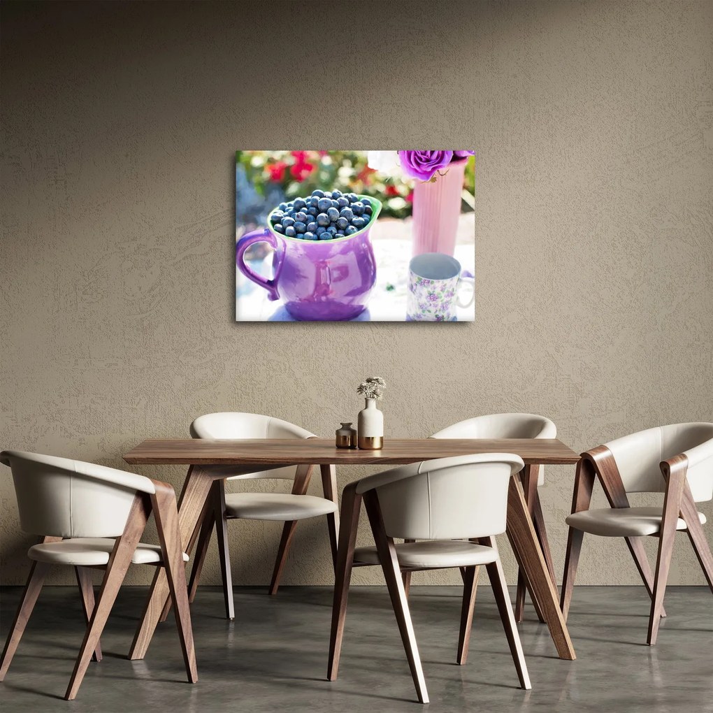 Kép - áfonyák a bögrében (70x50 cm)