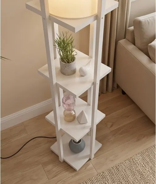 Állólámpa polcokkal NORA 1xE27/40W/230V fehér